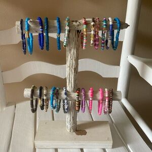 HAND CRAFTED White Bracelet Display Organizer Wood Whitewashed NWT